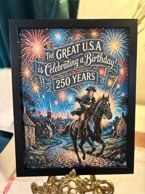 The Great U.S.A. is Celebrating a Birthday! 250 Years Framed 8x10 Art Print